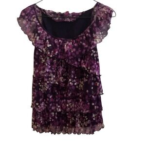 Apt 9 Floral Ruffle Women's Top - Purple